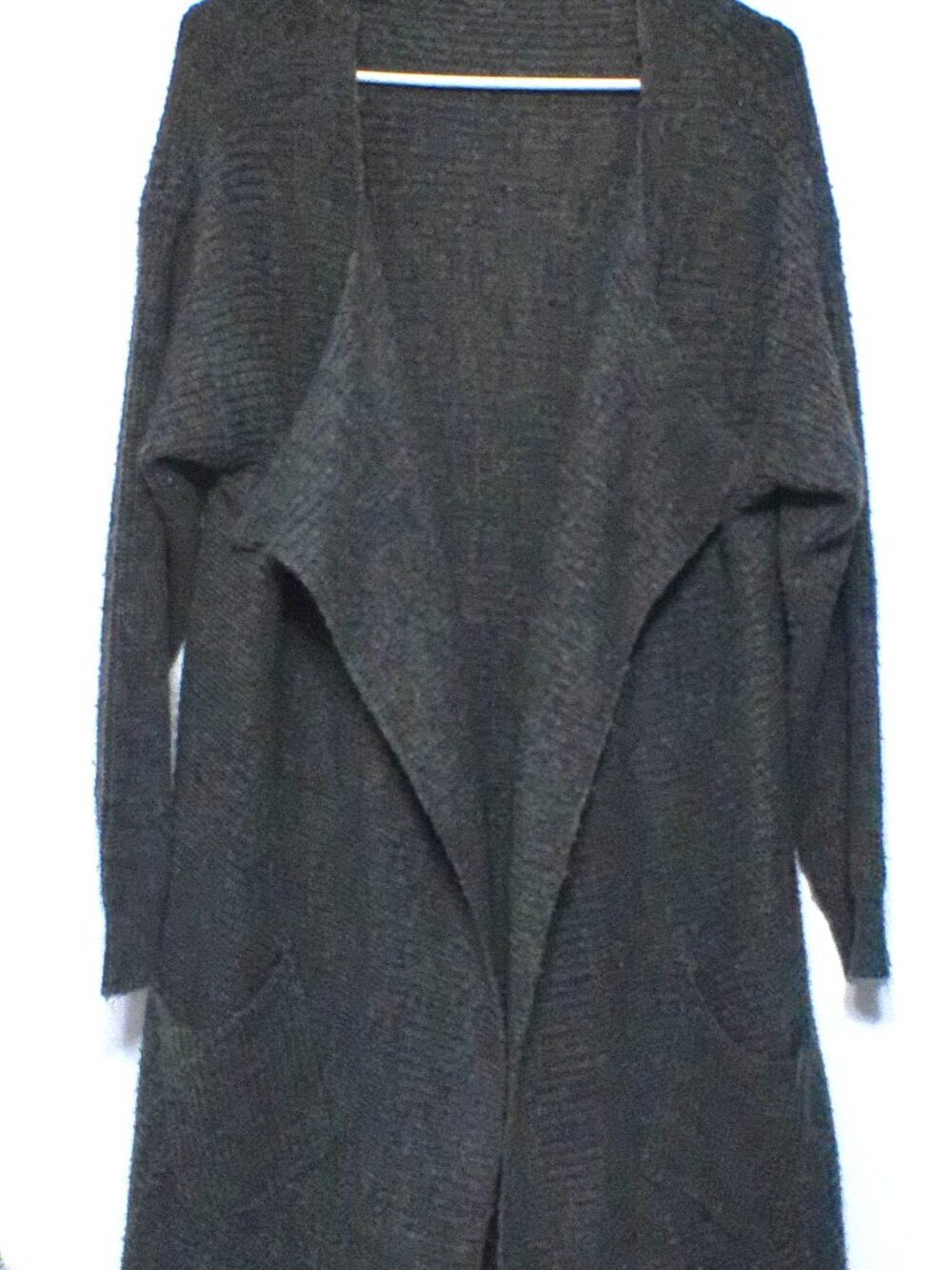 Coin 1804 Gray Open Front Long Cardigan Sweater Womens Large